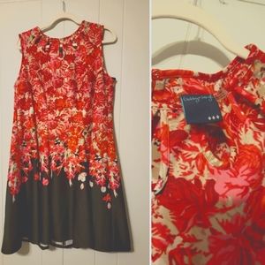 Pretty Work-Ready A-line Dress with Floral Print - size 16